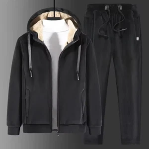 Cashmere Tracksuit Men'S Sets Fleece Thick Hooded Brand Casual Track Suits Men'S - Picture 1 of 16