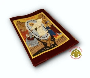Orthodox Velvet Gospel Cover With Sewn Icons Evangelienumschlag Samt Ikonen - Picture 1 of 18