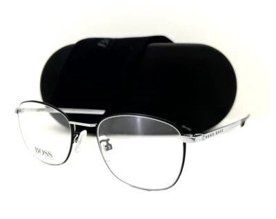 New HUGO BOSS Eyeglasses 1067 124 Titanium Matte/Black/Silver 50-19-145 w/Case - Image 1 of 4