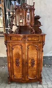 tolles Vertiko Louis Philippe Nussbaum Traumhaftes Furnierbild seltener Aufsatz - Bild 1 von 10