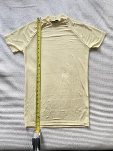 Vintage 60s Mod Mock Neck Yellow Crew Neck T-shirt - Picture 1 of 4