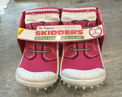 The Original Skidders Zapatos Antideslizantes Talla 6 ROSA (18 Meses) NUEVO Foto 1 de 2