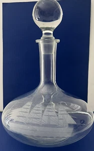 Decanter W/stopper 5 Brandy Snifters Toscany Etched Clipper Ship Design - Imagen 1 de 16