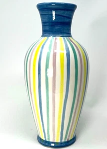 Mikasa Broadway Laurie Gates Vase Stripes Pastel Color LGA20 Broadway 11.5" - Picture 1 of 6