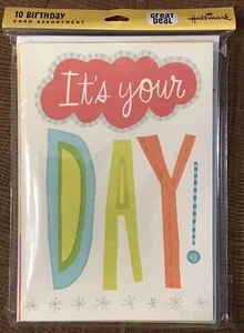 10 Assorted Hallmark Birthday Cards FOR ANYONE Value Pack Men Women Kids Fun - Picture 1 of 12