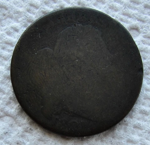 1801 1C BN Draped Bust Large Cent Rare Early Date Type Coin Full Date Scratched Cover