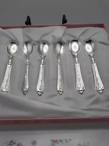 Demitasse Tea, Expresso, Sauce Spoons 6 Pc. Set Silver-plated By Grace's... - Picture 1 of 5