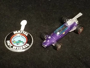 Vintage 1969 Hot Wheels Redline Brabham Repco F1 Purple Grand Prix /Metal Button - Picture 1 of 11