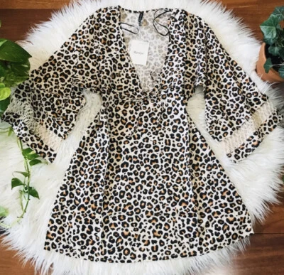 Women’s New🌿LS Animal Tunic Beach Dress Size S - Изображение 1 из 4