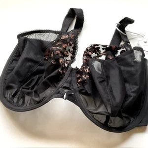 Sujetador con aros negro guepardo sin forro Elomi Namrah US 38N sin banda EL301335 - Imagen 1 de 6