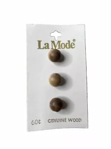 "La Mode Set di 3 pulsanti in legno marrone marrone chiaro piccolo (3/8") - Foto 1 di 3