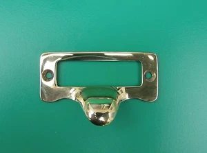 2 1/4"W X 1" FILE CABINET LABEL CARD HOLDER SOLID CAST BRASS - Picture 1 of 4