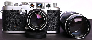 Leotax K3 35mm Film Rangefinder + Topcor S 5cm f/2 Lens & Canon 135/3.5 Lens Kit