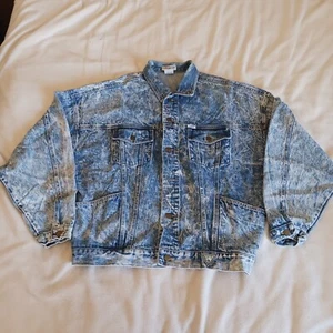Vintage 80er Guess Georges Marciano Jeansjacke Gr. XL Acid Stone Wash USA Made - Bild 1 von 24