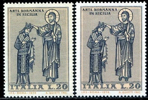 Repubblica 1974 Arte Normanna in Sicilia n. 1242 - varietà ** (m014) - Picture 1 of 2