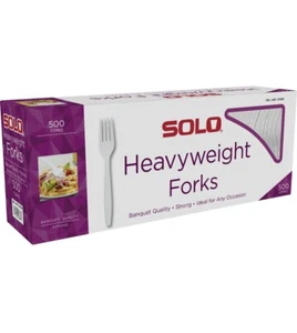 Solo Plastic Fork, Heavyweight, White, 500 ct - Count - Picture 1 of 1