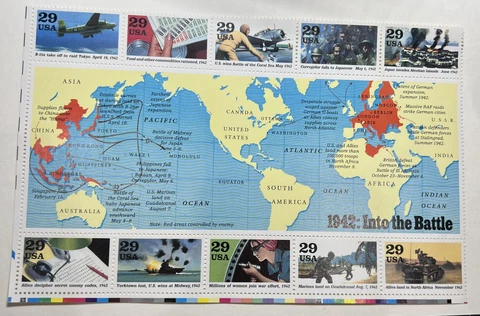 1992 World War II Commemorative Sheet - Scott #2697 Cover