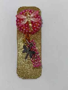 New Bling Dragonfly Retractable ID Badge Handmade Clip On - Picture 1 of 4