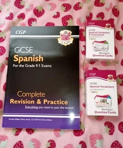 CGP AQA GSCE Spanish Bundle Textbook x1 & Flashcards x2 Used Excellent - Picture 1 of 3