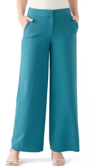 Calça Tahari ASL perna larga - Cor eucalipto - Nova com etiquetas $99 - Tamanho 14 - Imagem 1 de 1