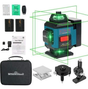 4D Kompakt 16 Linienlaser Wasserwaage Selbstnivellierend 4 * 360 Grün Kreuzlinienlaser für - Bild 1 von 6