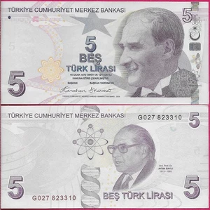 TURKEY 5 LIRA 2024 UNC G,PORTRAIT OF ORD.PROF.DR.ADIN SAYILI (1913-1993),DIAGRAM - Picture 1 of 1