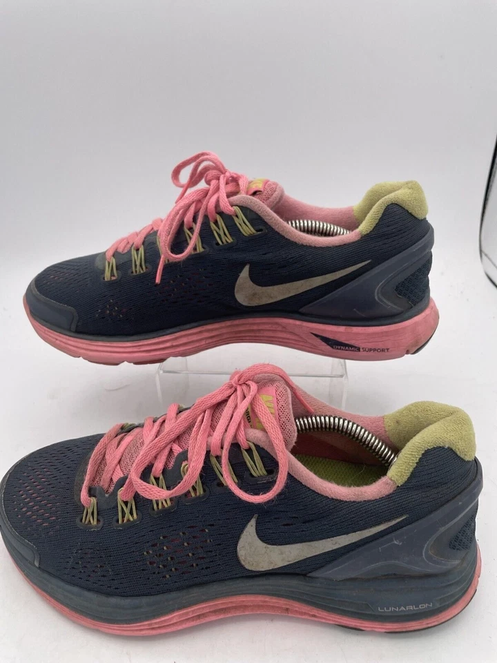 Nike Lunarglide 4 Sneakers Women's Sz 8.5 Black Pink Lace-Up Running 524978-400 - Image 1 of 4