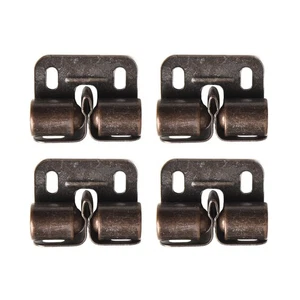 Pack of 4 Roller Catch Latches for Cupboards and Cabinets Brown Silver - Picture 1 of 19