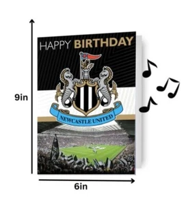 Biglietto Auguri Auguri Ufficiale NEWCASTLE UNITED NUFC Utd MUSICAL SOUND - Foto 1 di 4
