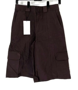 Zara NWT women’s high rise long Cargo shorts Size XS Wide Leg - Picture 1 of 7