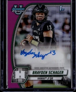 2024 Bowman Chrome U Brayden Schager 1st Bowman Fuchsia Auto 050/150 - Bild 1 von 2