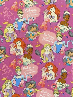 Disney Princesses Embrace Your Inner Princess Cotton Fabric 31”x 55” - Image 1 of 2