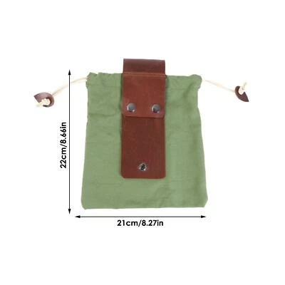 Bolsa de cuero y lona Bushcraft con cordón herramienta de forrajeo camping pesado Foto 1 de 4