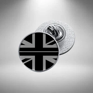 Thin Grey Line Pin / Lapel Badge HM Prison Service Union Jack Diameter 25mm - Picture 1 of 3
