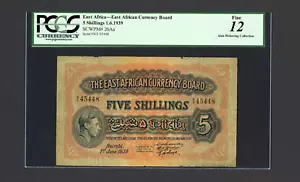 EAST AFRICA Banknote P26Aa , 1939 , 5 Shillings PCGS 12 King George VI KGVI - Picture 1 of 2