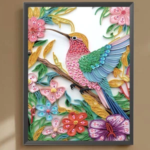 5D DIY Partial Special Shaped Drill Diamond Painting Flower Bird Decor 30x40cm - Picture 1 of 10