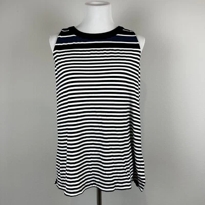 Camiseta sin mangas mediana para mujer Jill a rayas, sin mangas, cuello redondo, ligera Foto 1 de 4