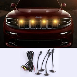 For Jeep Grand Cherokee 2014-2021 Front Grille LED Light Raptor Style Grill 4Pcs - Picture 1 of 2