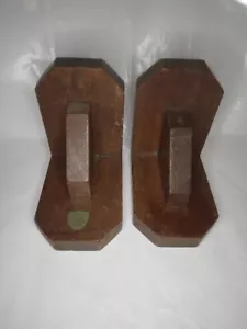 Masonic Wooden Hand Crafted Marquetry Bookends Bedford Lodge 925 HH Cropper - Picture 1 of 11