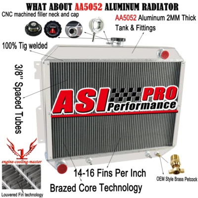 3 Rows Radiator Fits 1966-1970 Dodge Polara Monaco Plymouth Fury 7.2L 440 Engine - Image 1 of 4