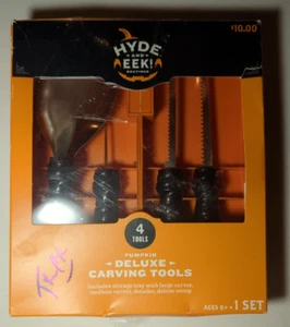 Hyde & Eek! Pumpkin Deluxe Carving Tools Set 4-Piece Halloween Decoration Kit - Picture 1 of 1