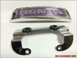 Honda Z125 Monkey 125 FRONT PLATE LOGO , Emblem / Chrome & purple , violet - Picture 1 of 8