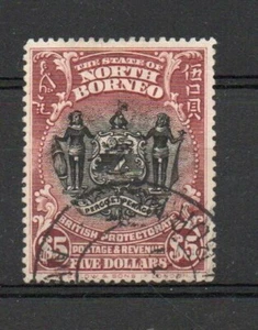 NORTH BORNEO SG 182 1911 VALOR $5 BIEN USADO - Imagen 1 de 1