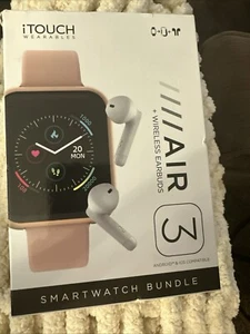 iTouch Air 3 Smartwatch Rose Gold And Headphones Charging Pink BAND NEW Bundle - Picture 1 of 3