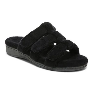Vionic Adjustable Open-toe Slipper With Orthotic Arch Support Black - 6 Medium - Picture 1 of 1