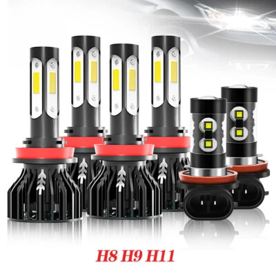 Faróis de LED feixe alto/baixo + combo de lâmpadas de neblina 6000K para Nissan Sentra 2013-2019 - Imagem 1 de 4