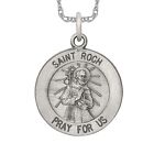 925 Sterling Silver Vintage Saint Roch Medal Necklace Charm Pendant