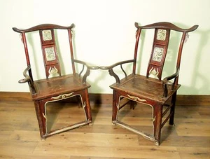 Antique Chinese High Back Chairs (Pair) (5741), Circa 1800-1849 - Picture 1 of 12