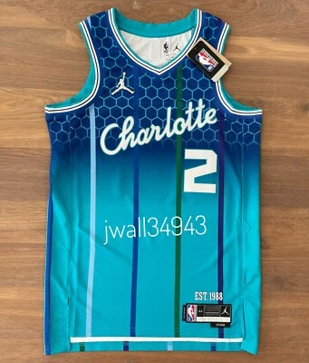 Authentic Nike Jordan LaMelo Ball Charlotte Hornets City Edition Swingman Jersey - Image 1 of 4