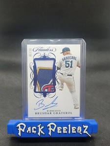2020 FLAWLESS BASEBALL SAPPHIRE BRUSDAR GRATEROL JUMBO PATCH AUTO CARD #01/10